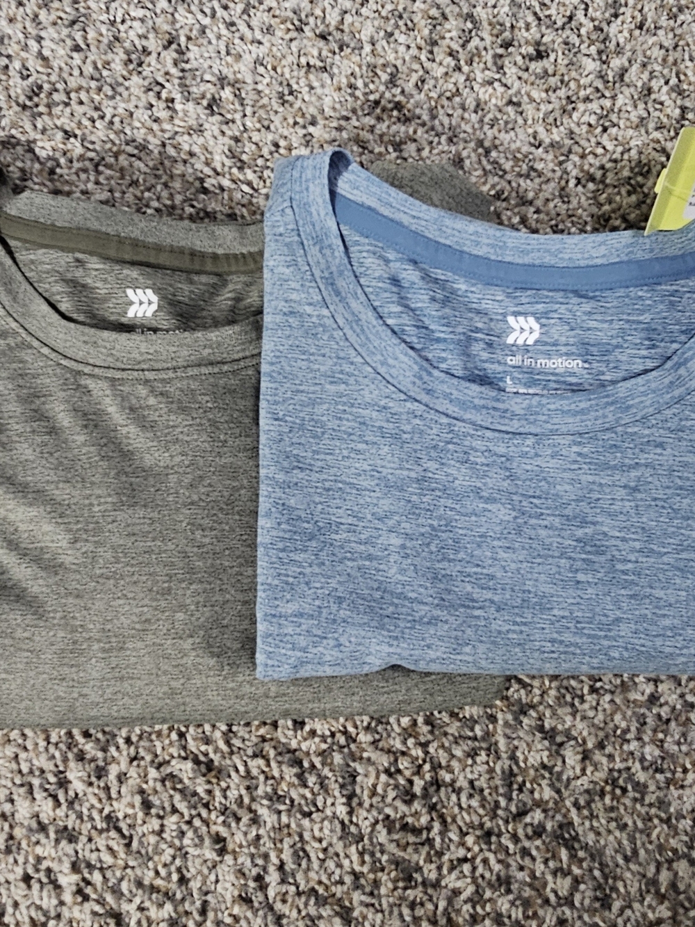 all in motion Men's Heather Blue Performance Crew Neck Shirt